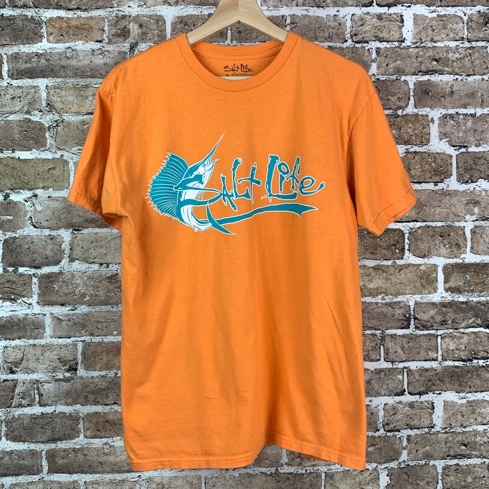 Salt Life Mens T-Shirt Size Medium Orange